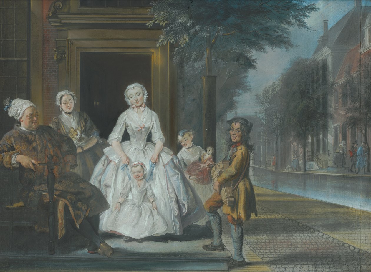 器官研磨机，1743年 作者 Cornelis Troost