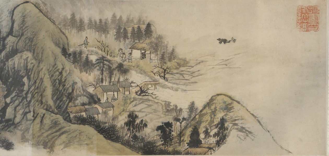 桃花泉，清代，1690年代 -  1700年代初（纸上的墨水和颜色） 作者 道教世陶