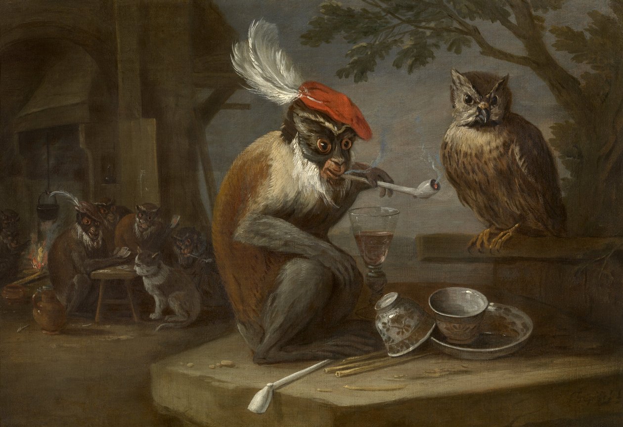 猴子戏法 作者 大卫·特尼尔斯（David Teniers）