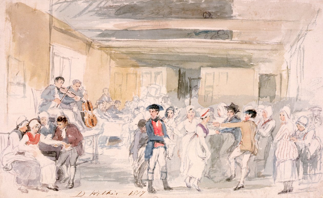 研究“便士婚礼”，1817年 作者 大卫威尔基
