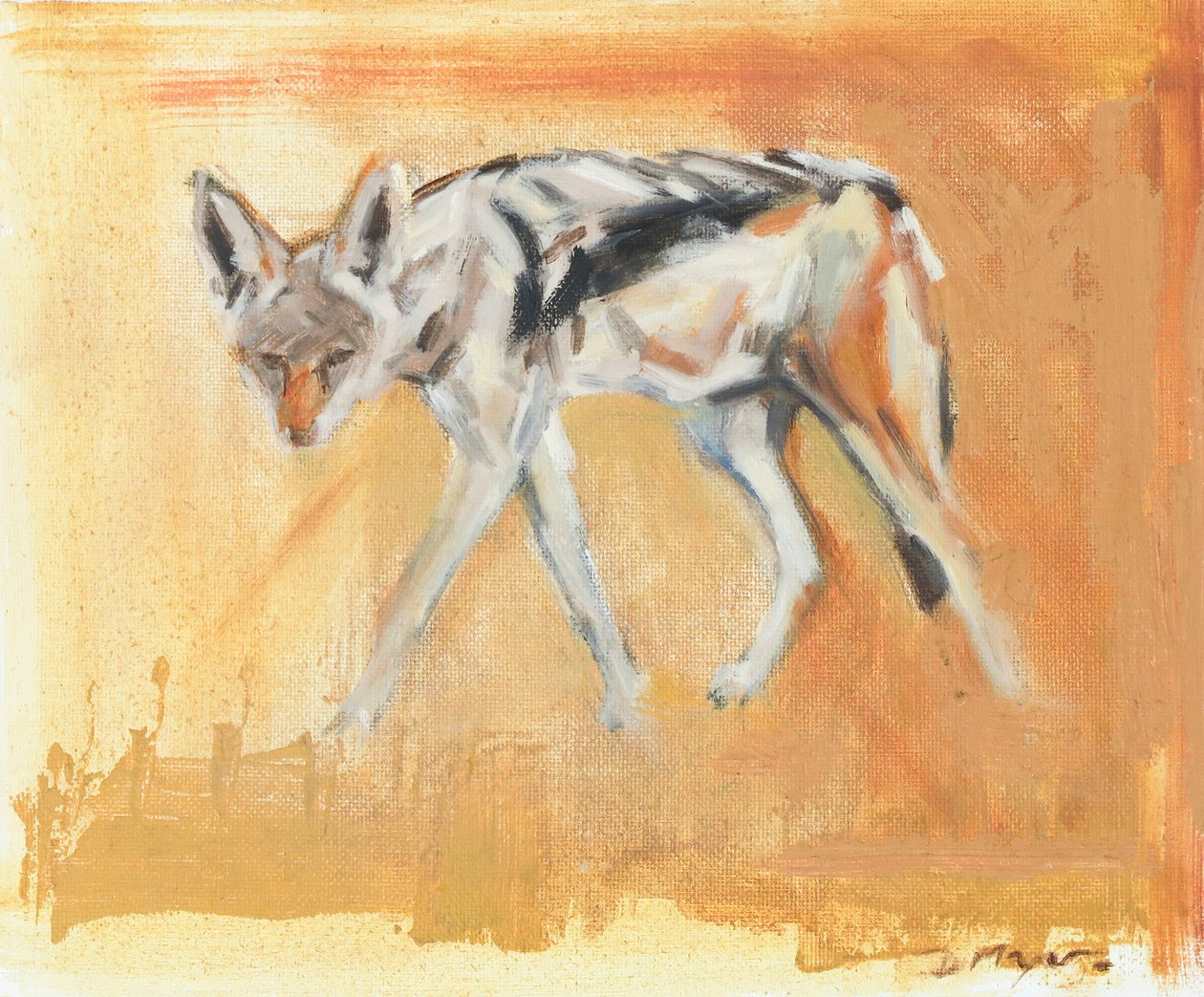 黑背豺，2021 年（布面油画） 作者 大卫·迈耶