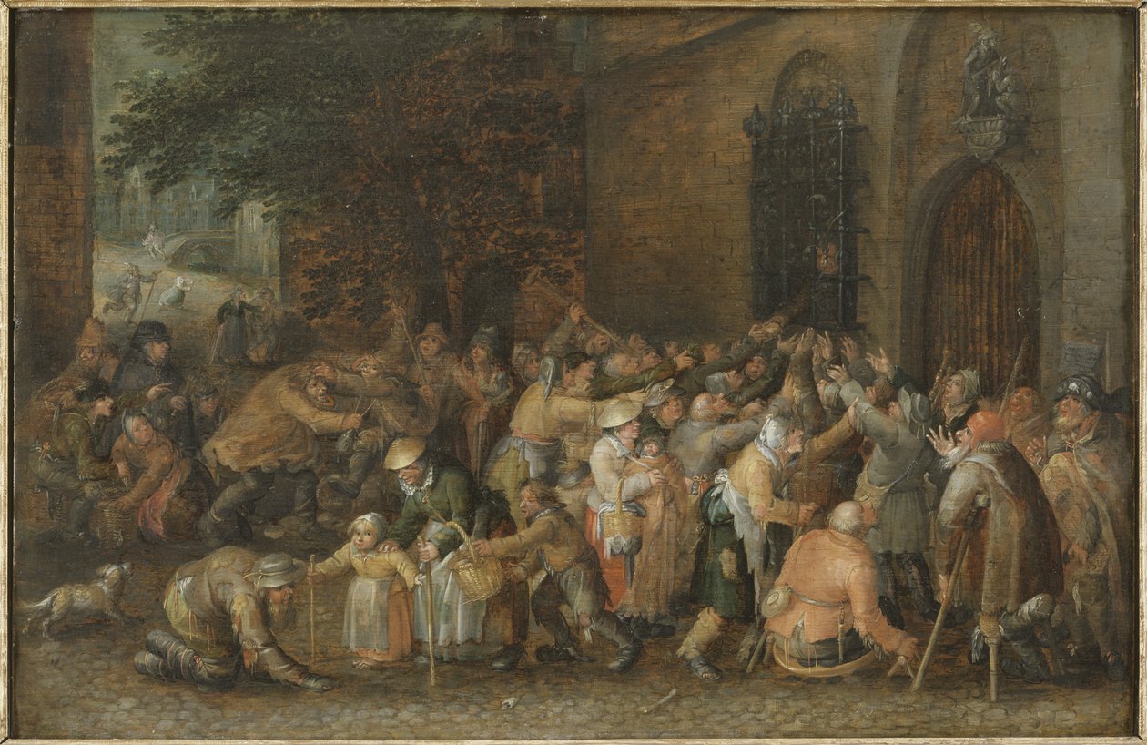 分发施舍，c.1610 作者 戴维·温克伯恩斯（David Vinckeboons）