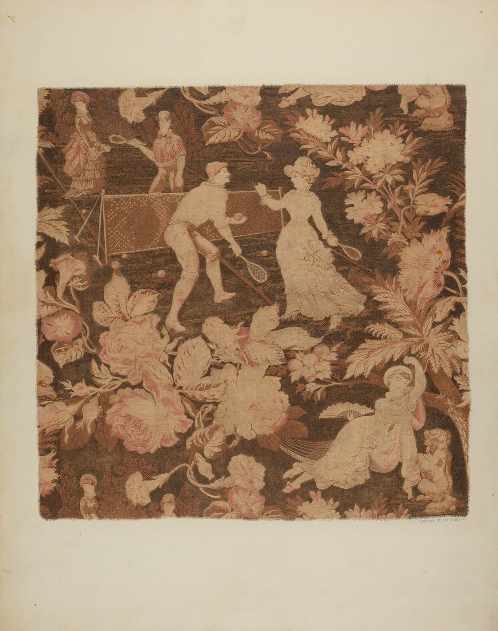 印刷纺织品，1940年。 作者 多萝西·德温