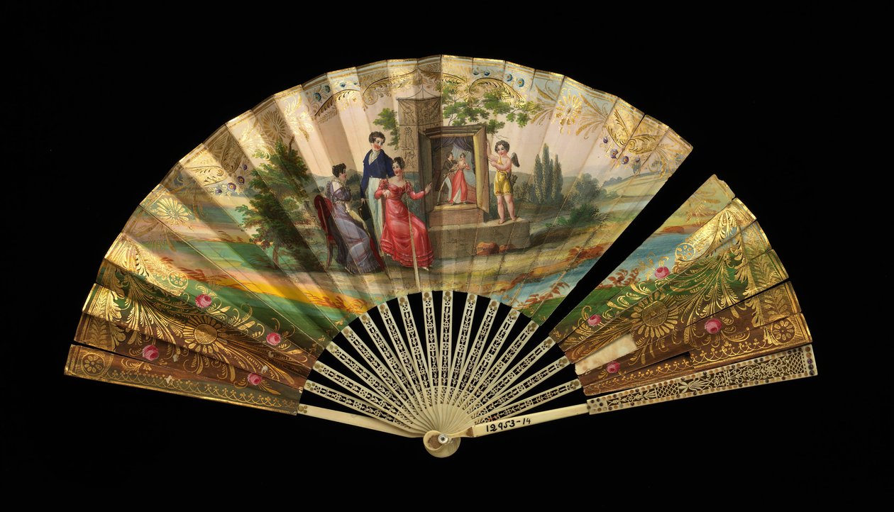 扇子，法国，1820-30。 作者 杜布瓦