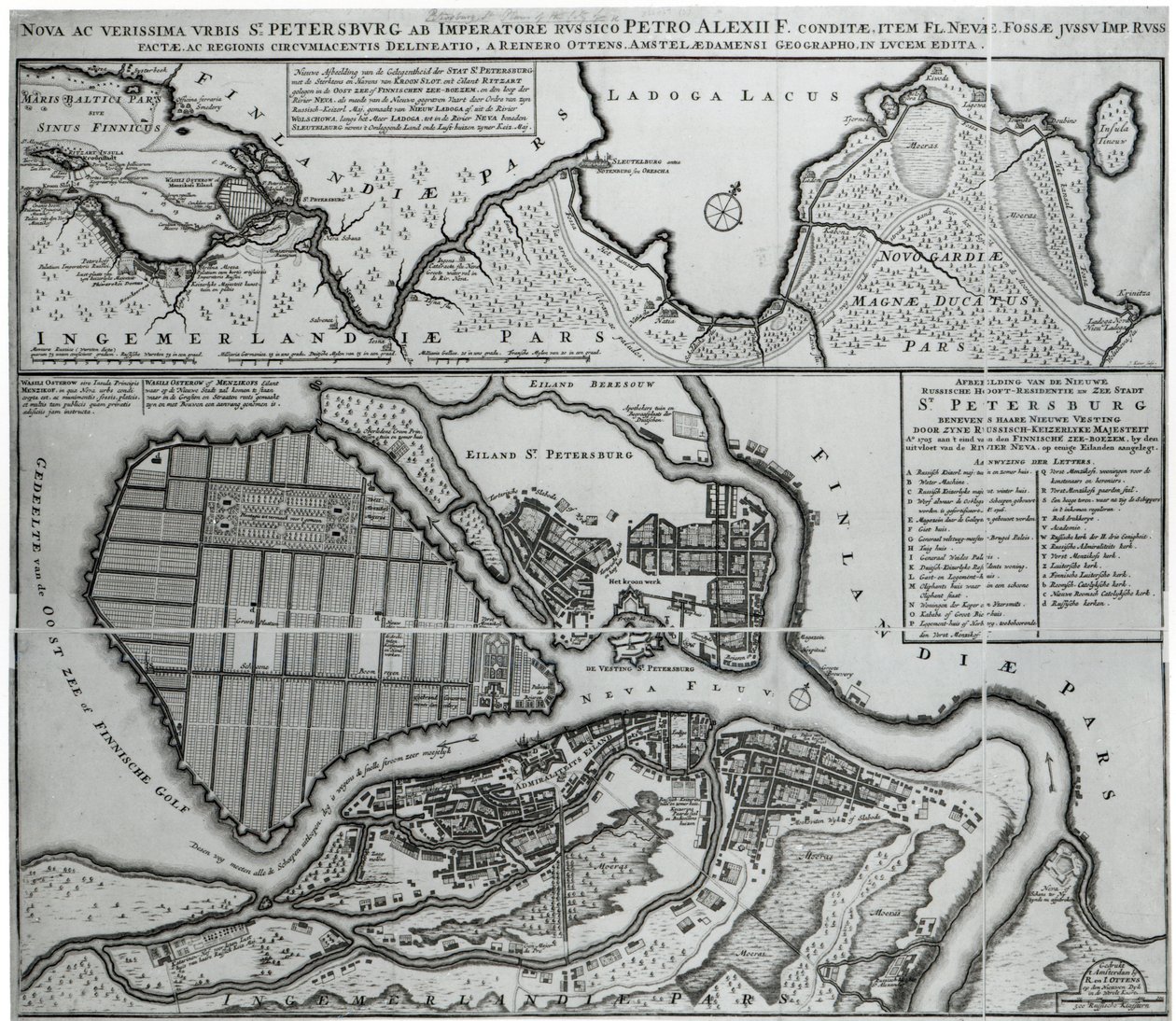 圣彼得堡地图，c.1750 作者 荷兰学校