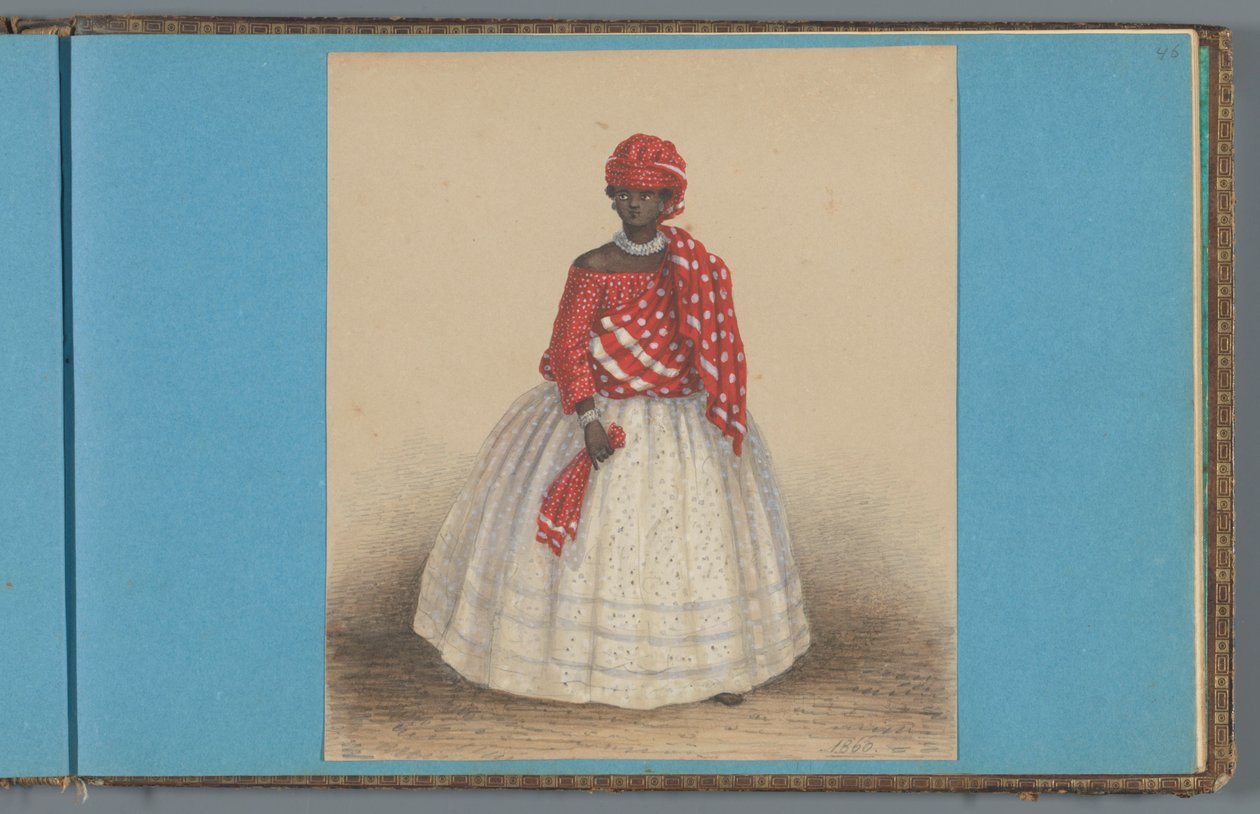 苏里南的女人，1860年 作者 荷兰学校