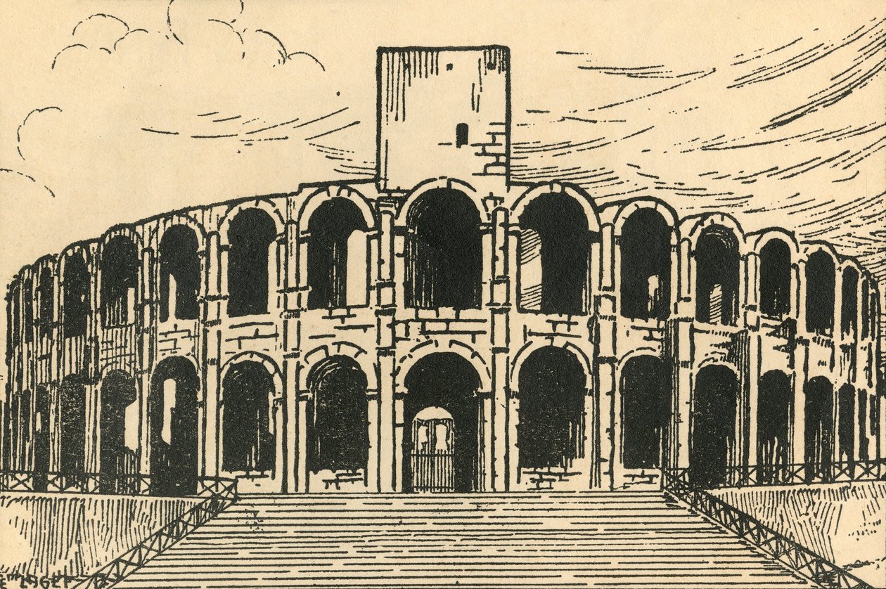 Les Arenes - The Arena", 约1920年代。 作者 拉格特