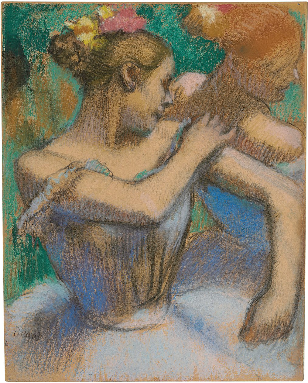 舞者调整肩膀，c.1896-99 作者 埃德加·德加