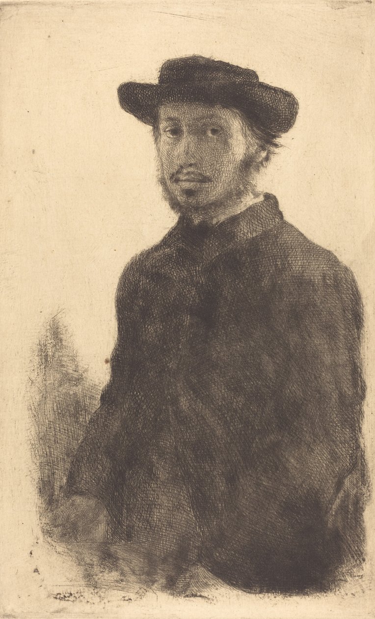 自画像，c.1857 作者 埃德加·德加