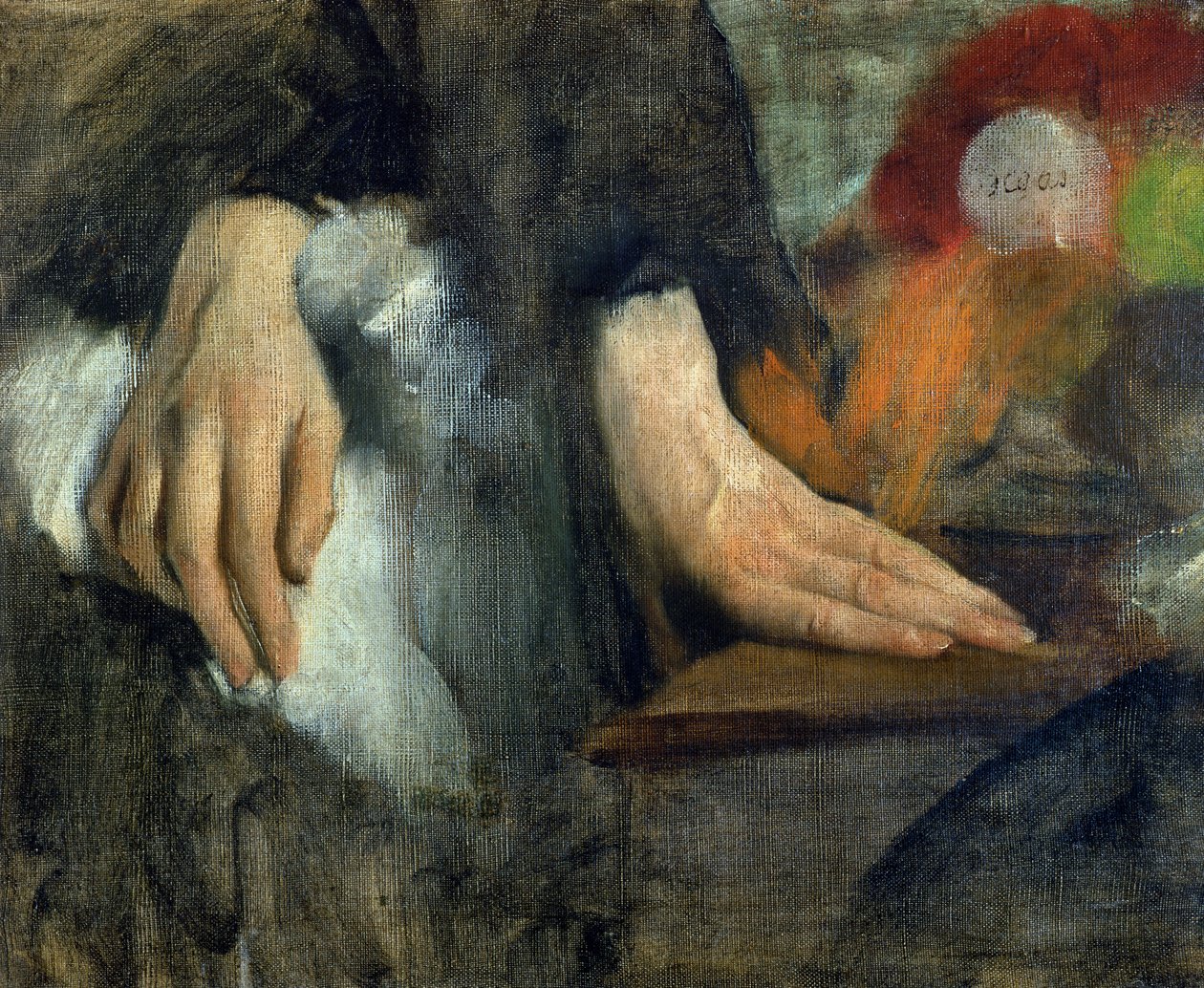 手研究，1859-60 作者 埃德加·德加