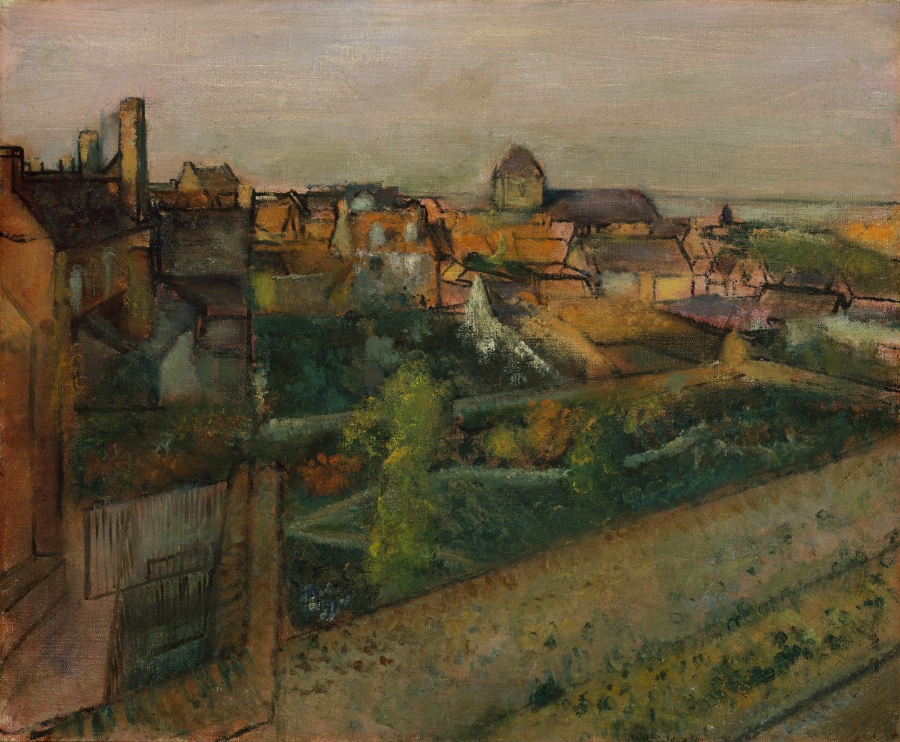 观点的Saint-Valery-sur-Somme，1896-98 作者 埃德加·德加