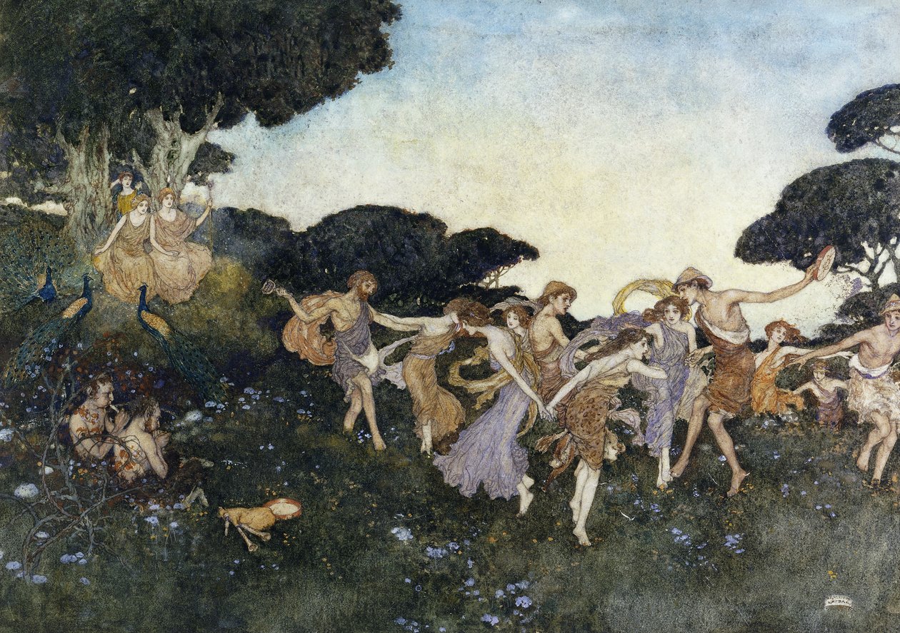 暴风雨》场景 作者 埃德蒙·杜拉克（Edmund Dulac）
