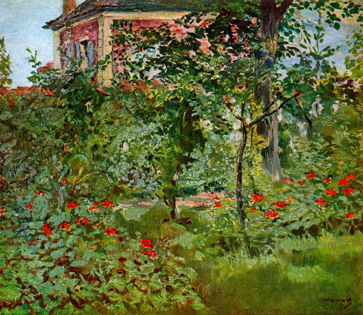 贝尔维尤花园，1880年。 作者 爱德华·马奈