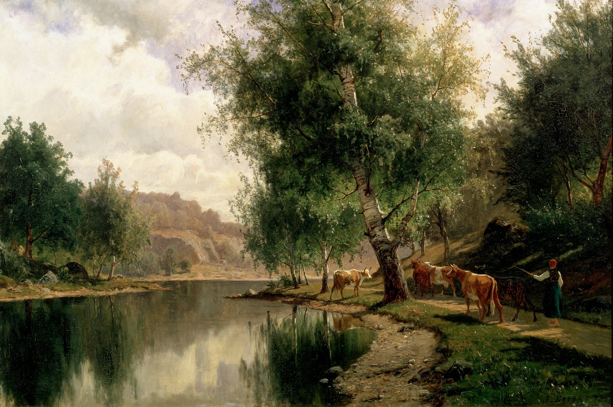 夏季景观，1877年 作者 爱德华·伯格