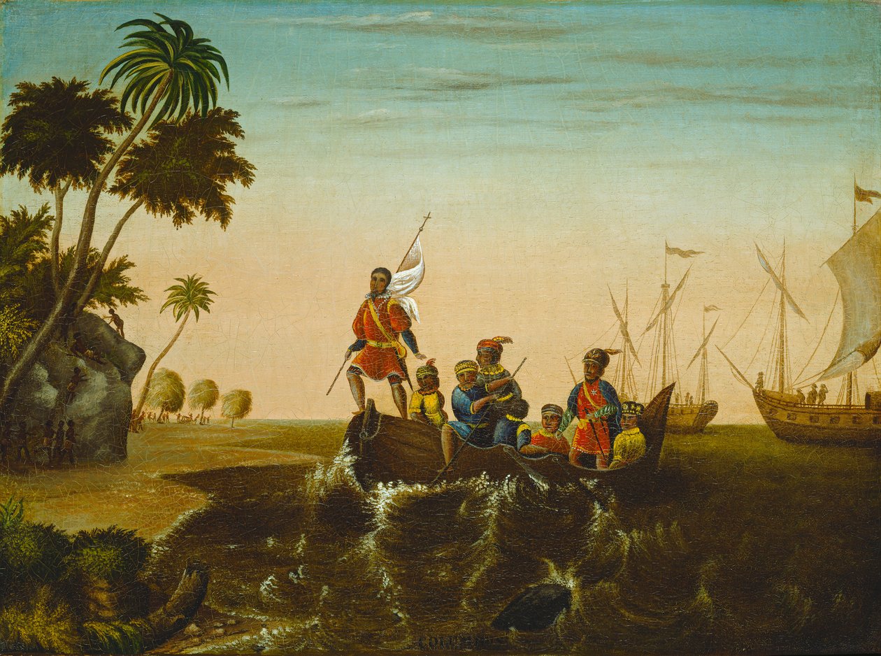 哥伦布登陆，c.1837 作者 爱德华·希克斯