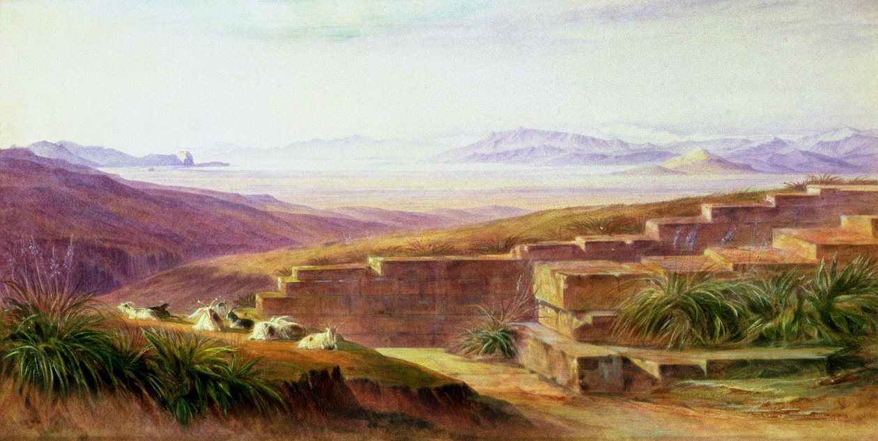 来自迈锡尼的Argos，1849年 作者 爱德华·李尔