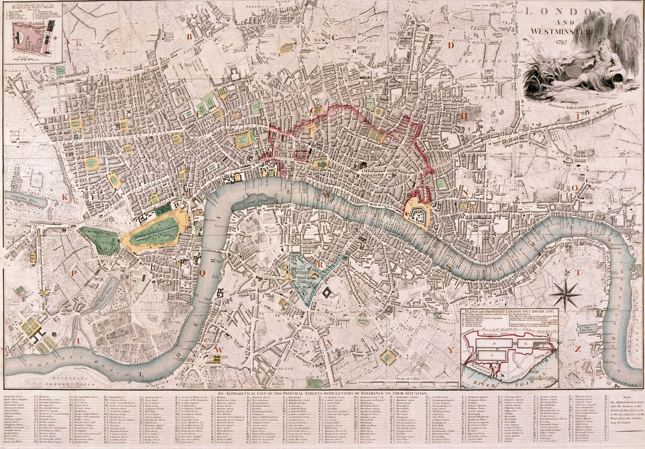 伦敦地图，1797年 作者 爱德华·莫格