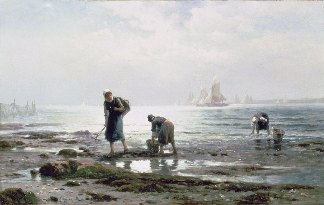牡蛎采集者，1883年 作者 爱德华·莫兰
