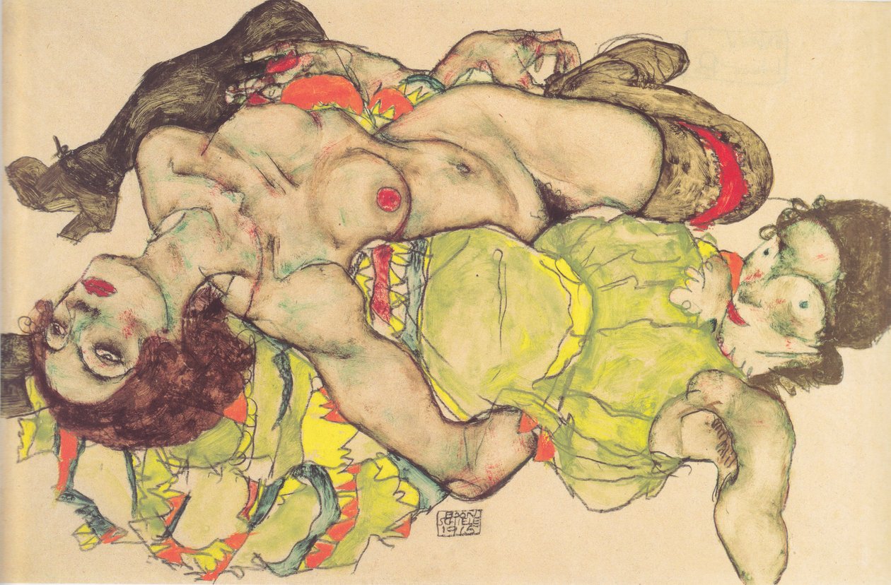 女性爱情侣 作者 埃贡·席勒（Egon Schiele）