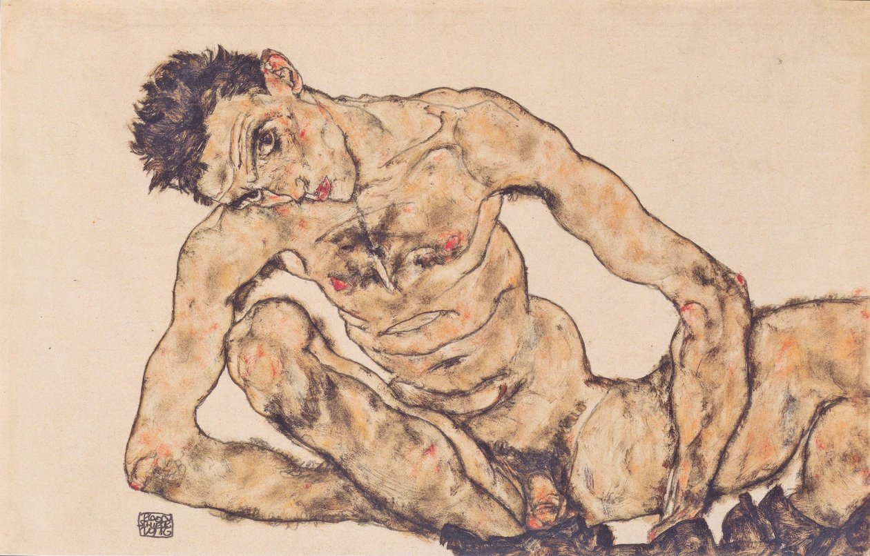 Aktselbstbildnis 作者 埃贡·席勒（Egon Schiele）