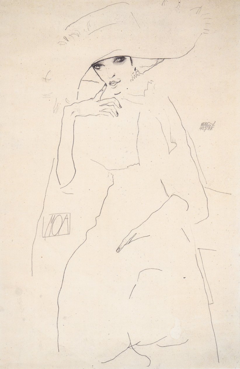 舞者莫阿的肖像 作者 埃贡·席勒（Egon Schiele）