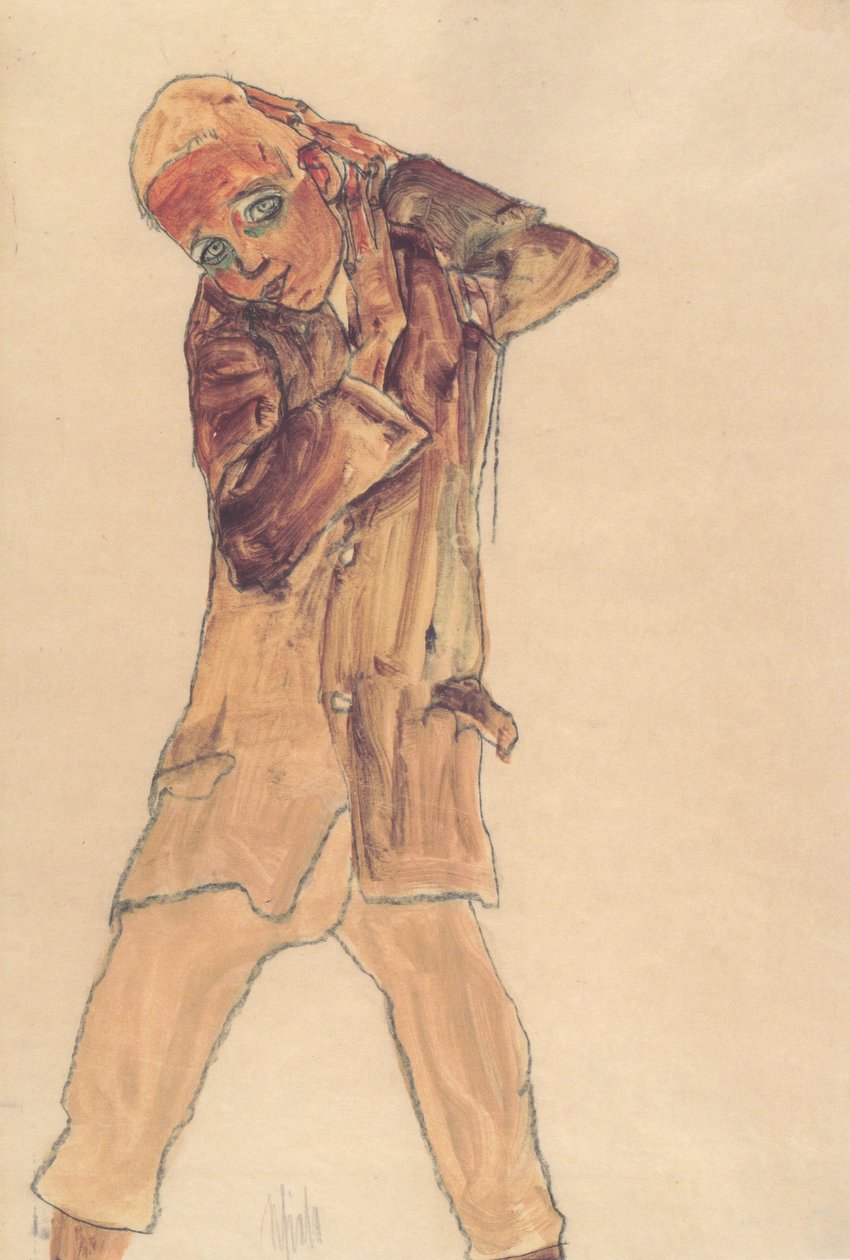 一条长裙的男孩 作者 埃贡·席勒（Egon Schiele）