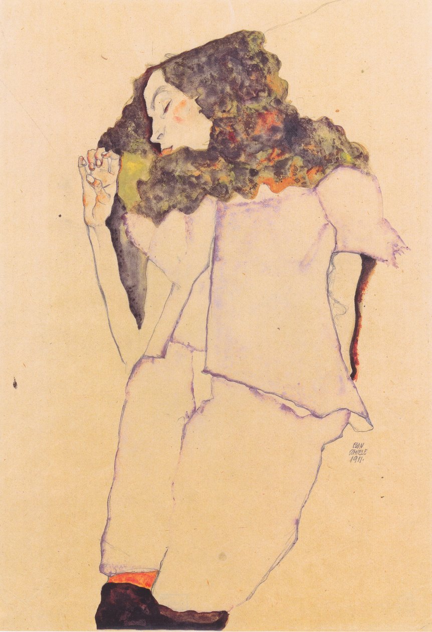 睡觉的女孩 作者 埃贡·席勒（Egon Schiele）