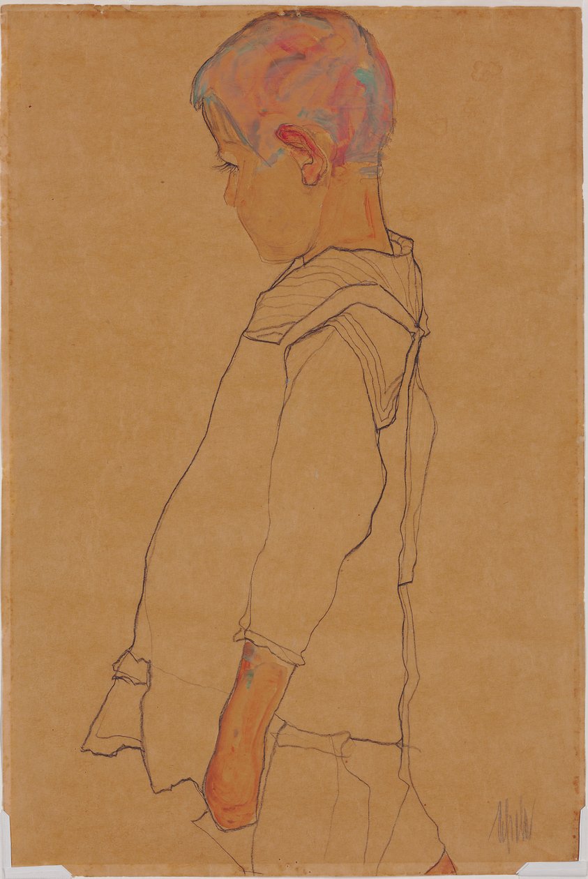 档案中的孩子朝左 作者 埃贡·席勒（Egon Schiele）