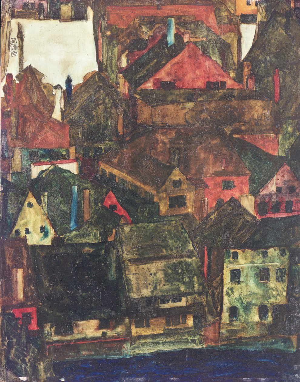 Krumau，1911年 作者 埃贡·席勒（Egon Schiele）