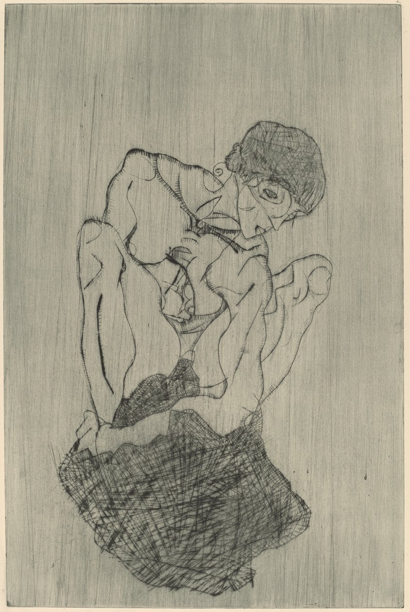 悲痛 作者 埃贡·席勒（Egon Schiele）