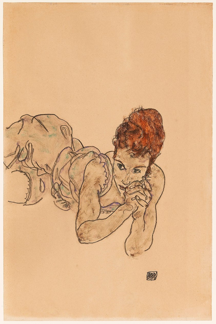 说谎的女人，1917年。 作者 埃贡·席勒（Egon Schiele）