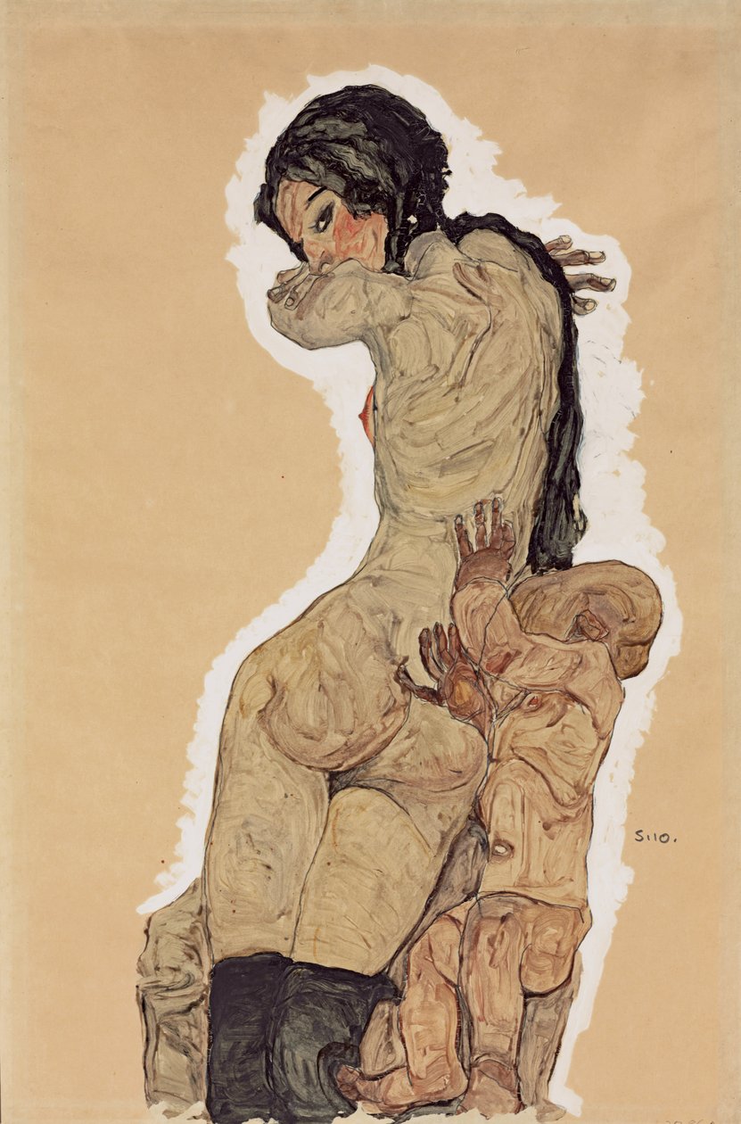 母亲和孩子； 母亲和孩子 作者 埃贡·席勒（Egon Schiele）