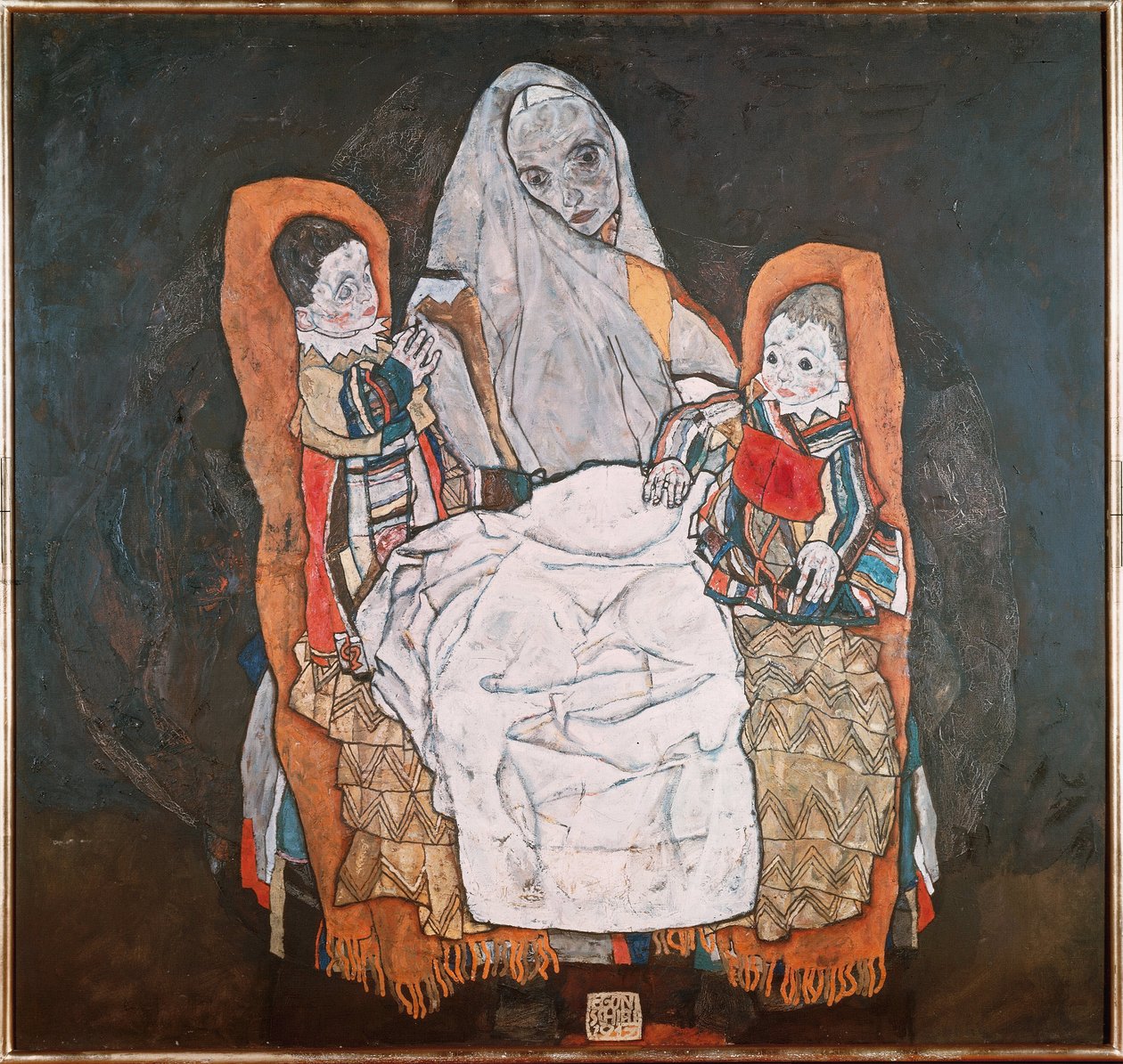 母亲带着她的两个孩子，三 作者 埃贡·席勒（Egon Schiele）