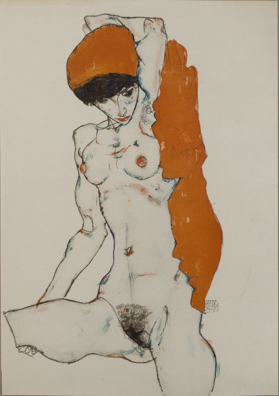 裸体，1914年 作者 埃贡·席勒（Egon Schiele）