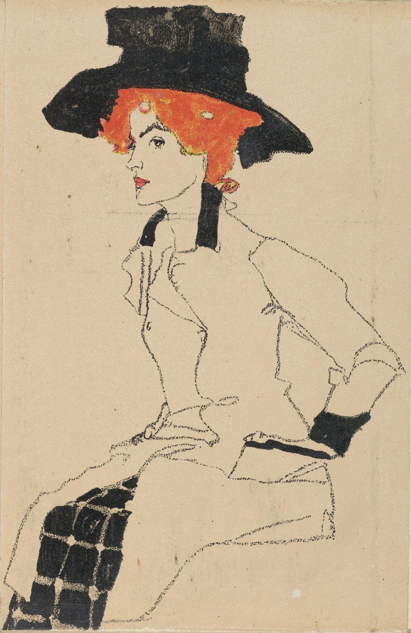 一个女人的画像，1910年。 作者 埃贡·席勒（Egon Schiele）