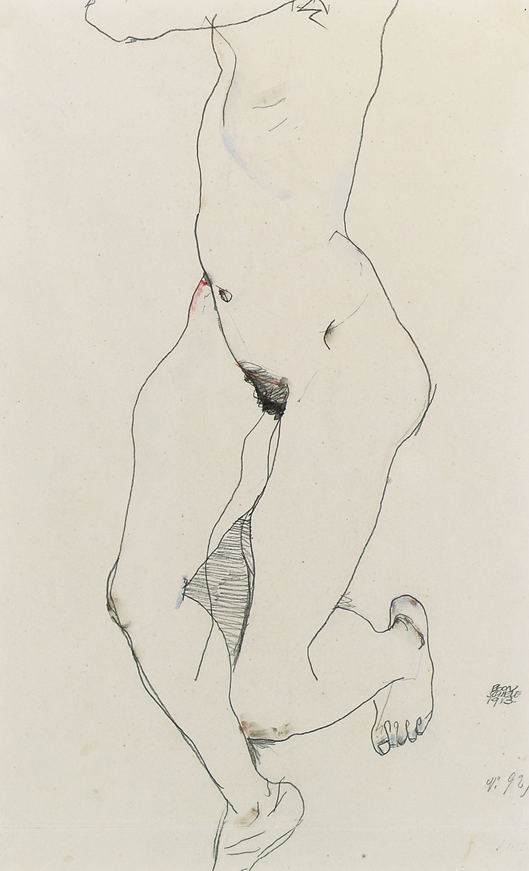 奔跑的女人，1913年 作者 埃贡·席勒（Egon Schiele）