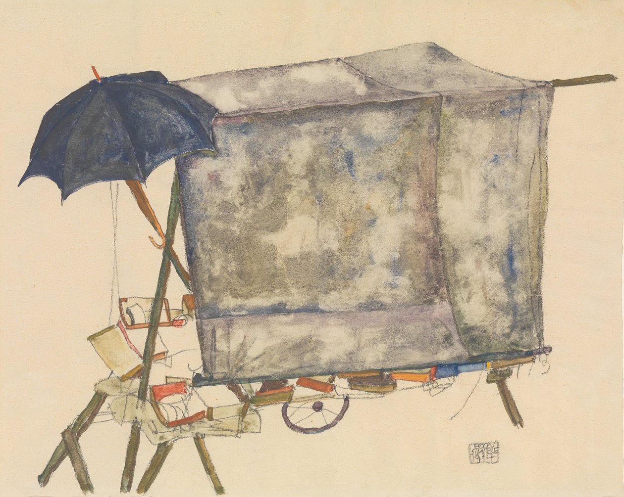 《街车》，1914年。 作者 埃贡·席勒（Egon Schiele）