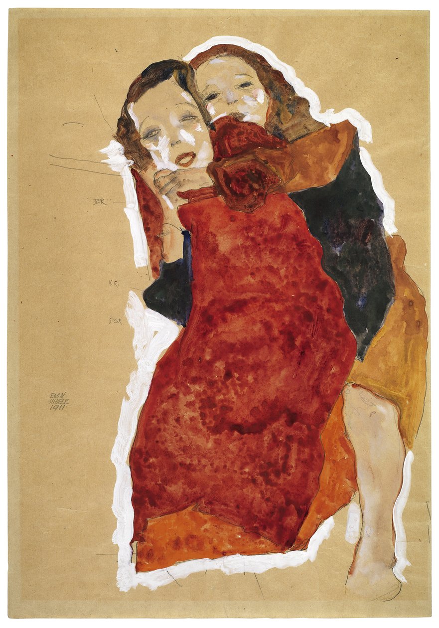 Two girls par Schiele, Egon (1890-1918) 作者 埃贡·席勒（Egon Schiele）