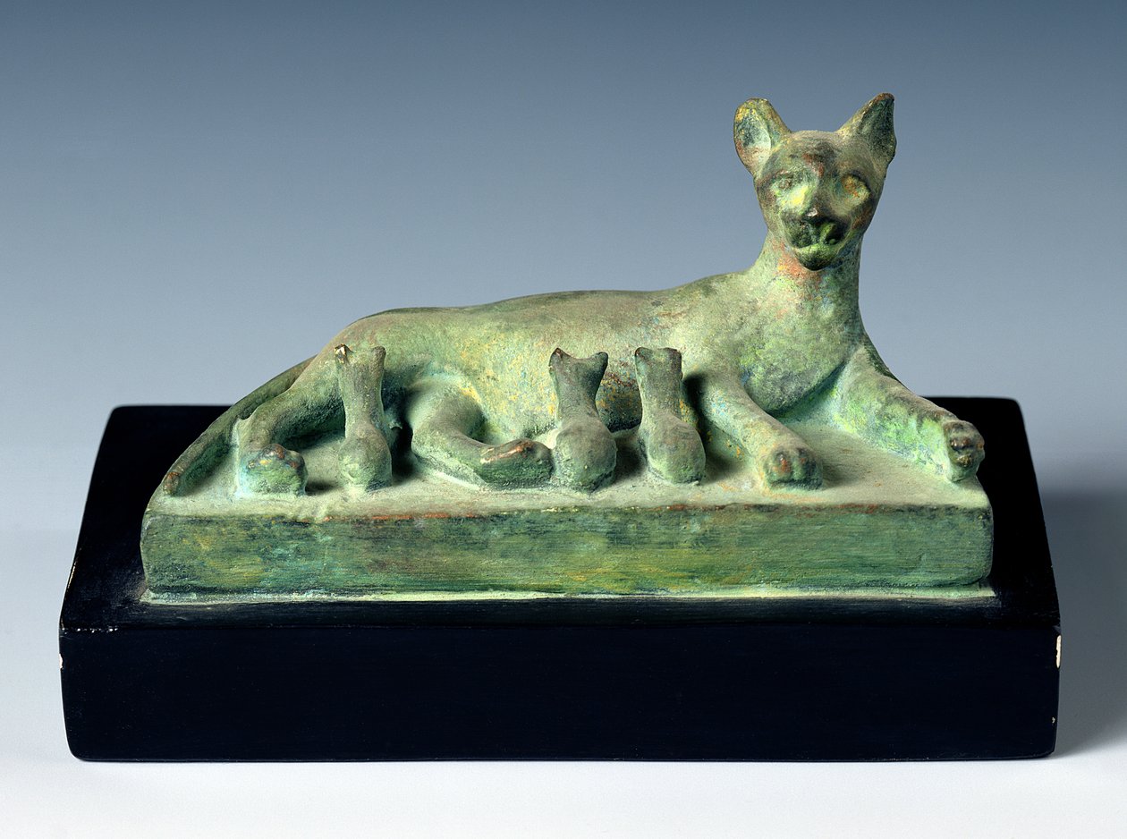 猫与它的小猫（青铜） 作者 埃及人