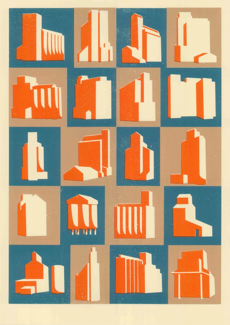 Grain Silos，2013（丝网印刷） 作者 伊丽莎·索思伍德（Eliza Southwood）