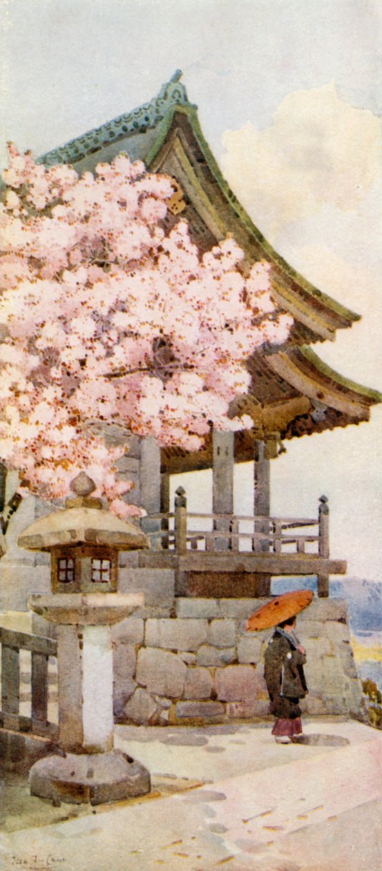 京密津的樱花树（彩色石版画） 作者 艾拉·杜甘蔗
