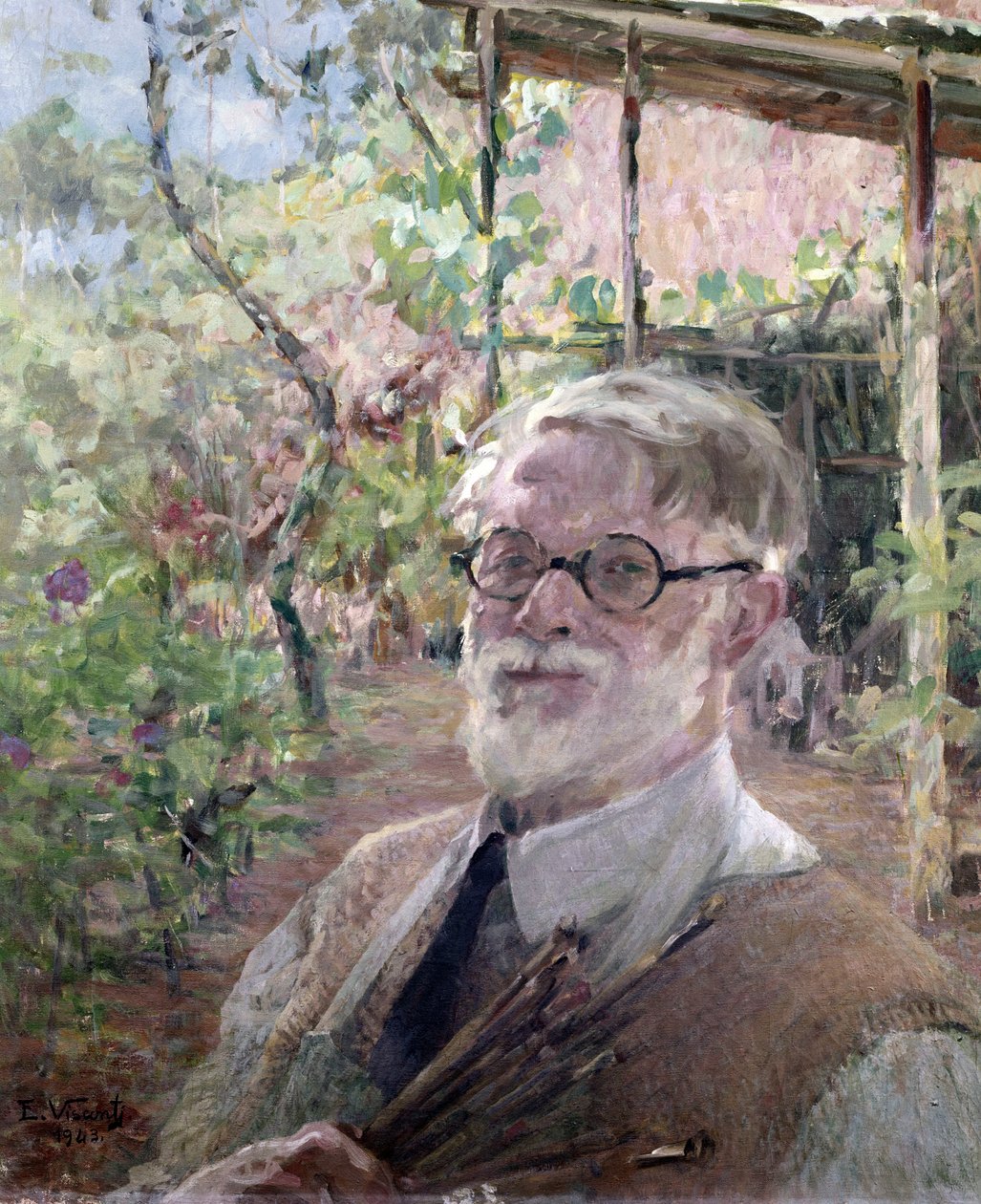 自画像，细节 作者 爱丽舍·维斯康蒂（Elysee Visconti）