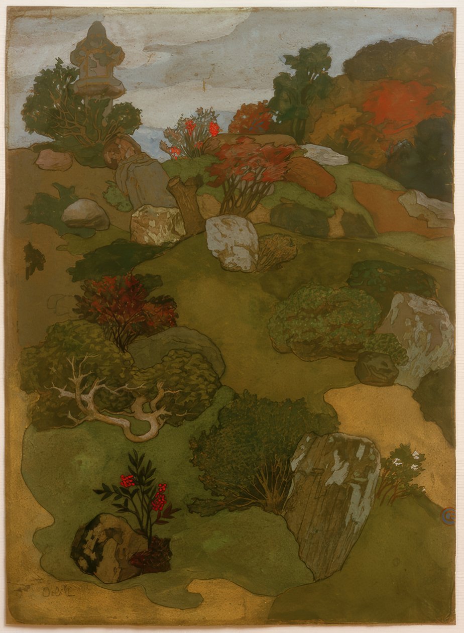 京都的老花园 作者 埃米尔·奥尔里克（Emil Orlik）