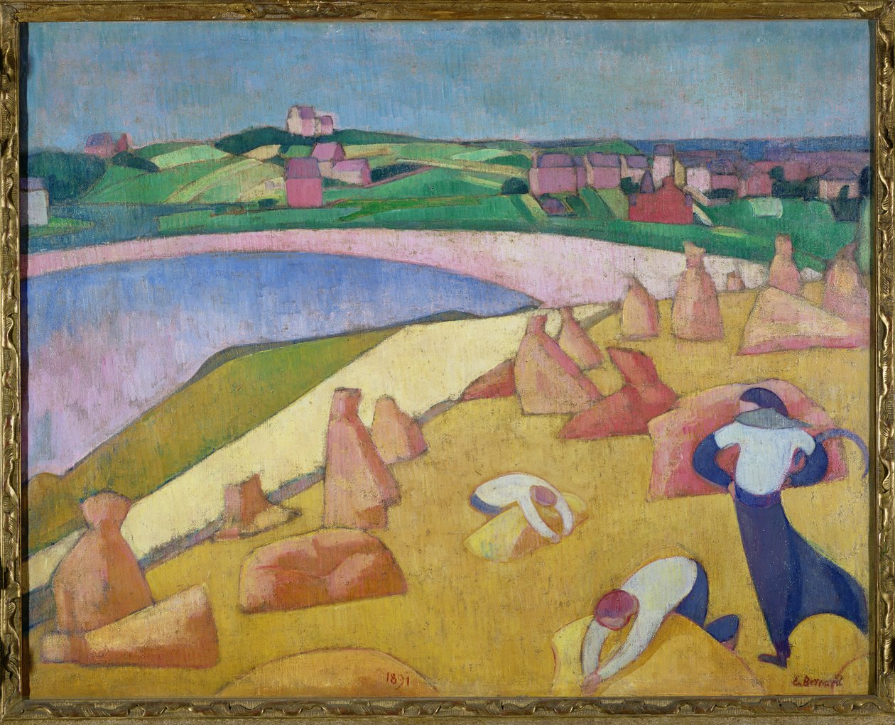 收获时间在海边，1891年 作者 埃米尔·伯纳德（Emile Bernard）