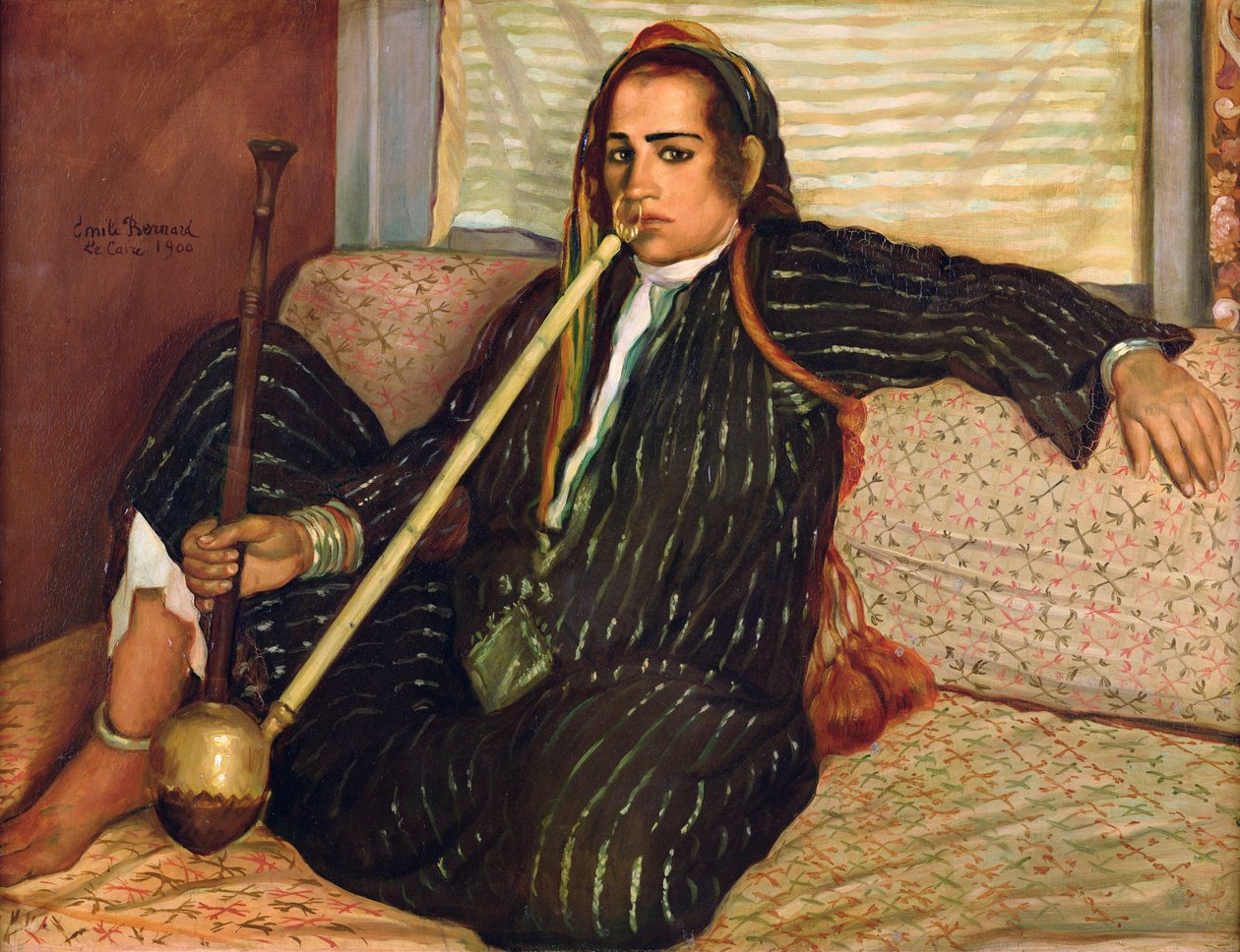 吸烟Haschich，1900年 作者 埃米尔·伯纳德（Emile Bernard）