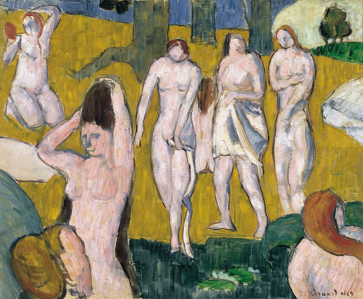 妇女沐浴 作者 埃米尔·伯纳德（Emile Bernard）