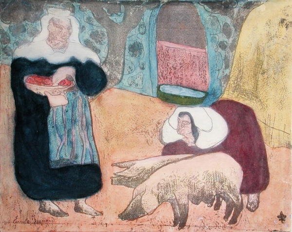 女人与猪 作者 埃米尔·伯纳德（Emile Bernard）