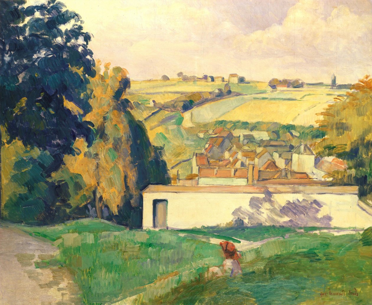 山上的年轻女孩 作者 埃米尔·伯纳德（Emile Bernard）