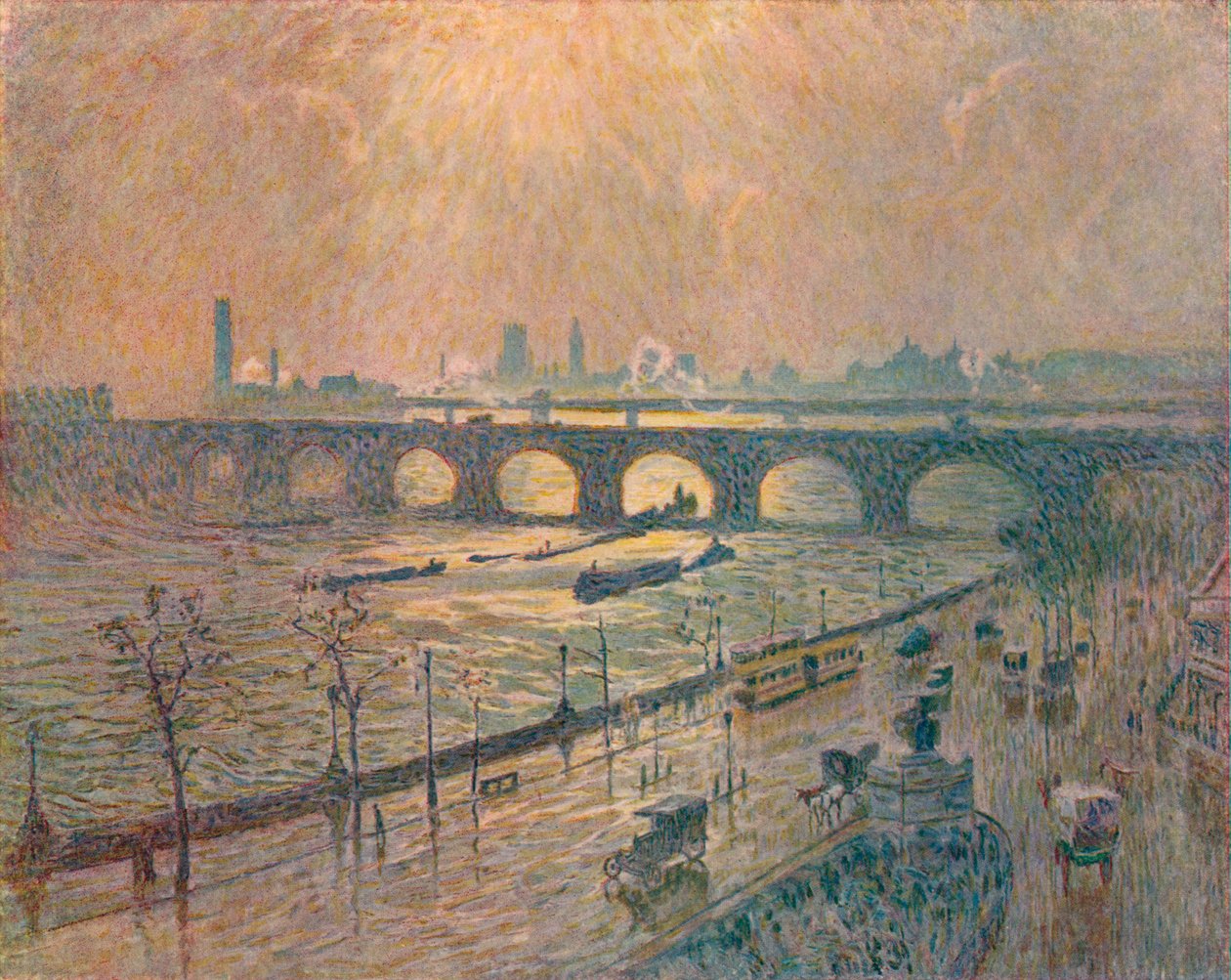 滑铁卢桥-雨天，c1917 作者 埃米尔克劳斯