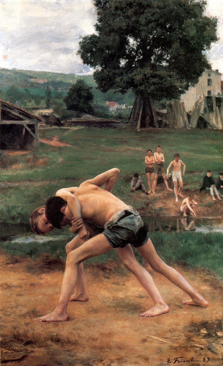 搏斗斗争，1889年。 作者 埃米尔·弗里安特（Emile Friant）